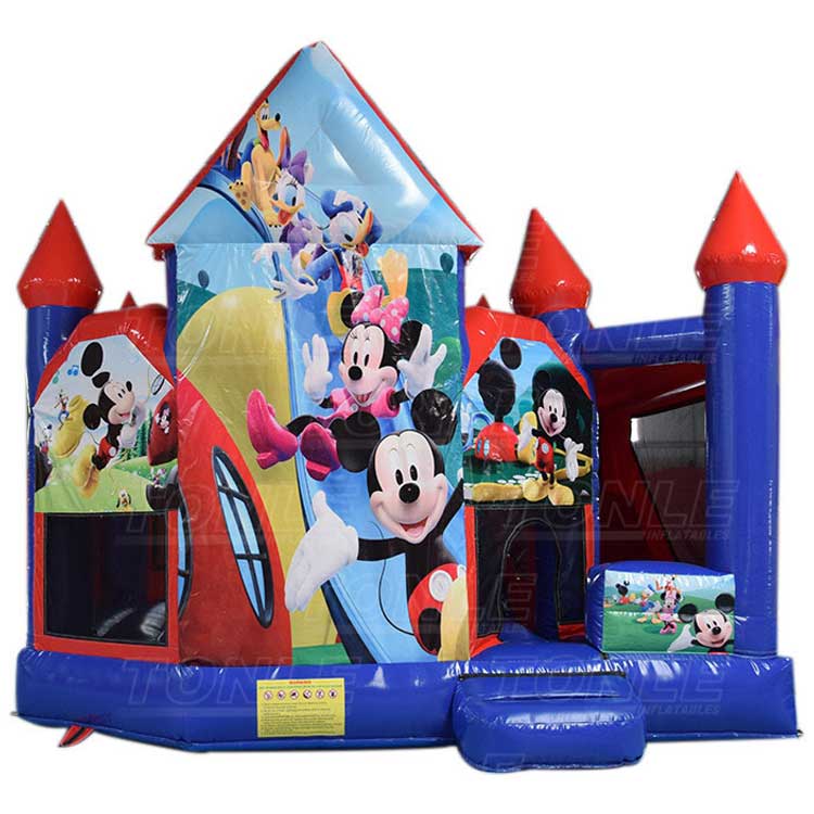 inflatable mickey mouse theme bounce house jumper castle with slide